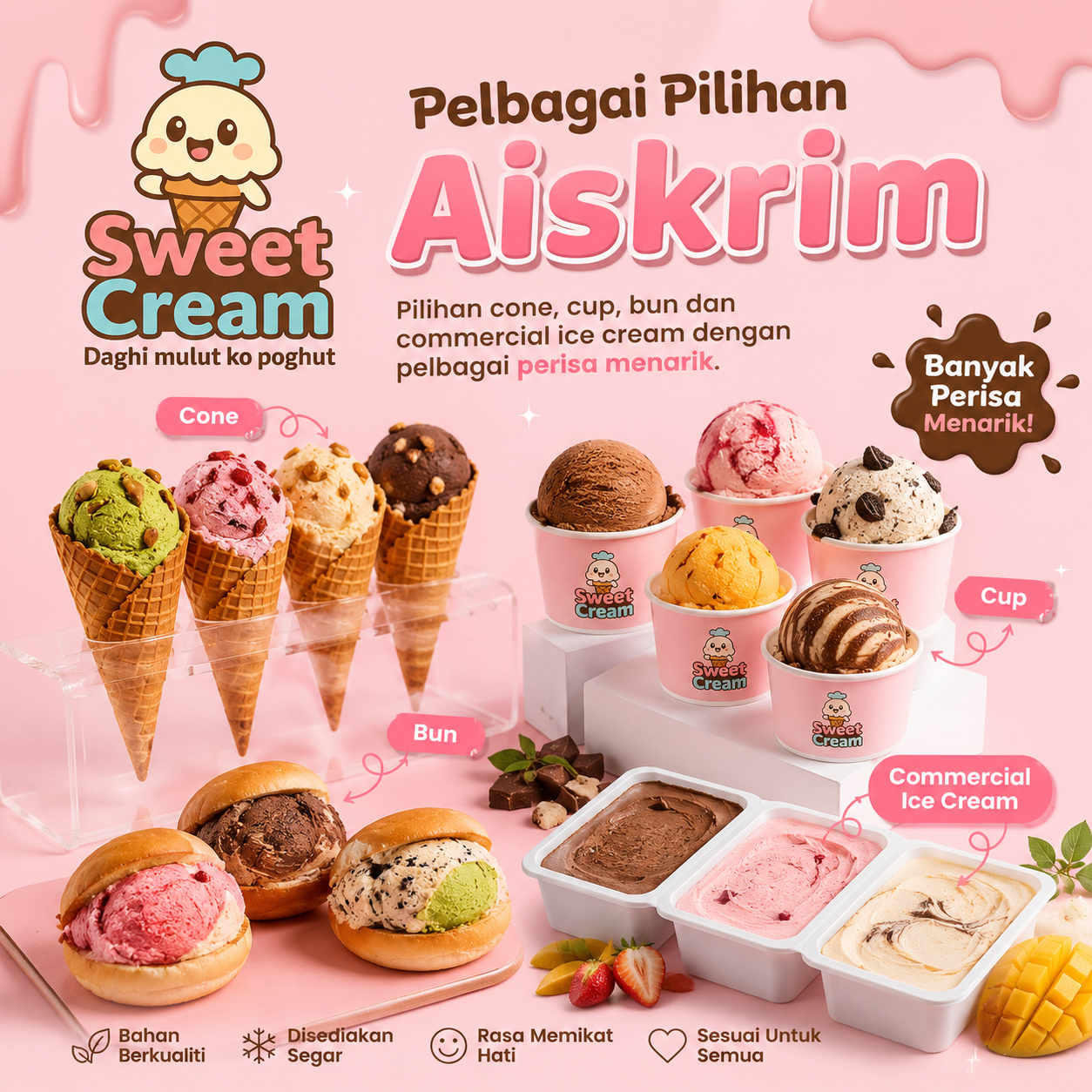 Pelbagai Pilihan Aiskrim